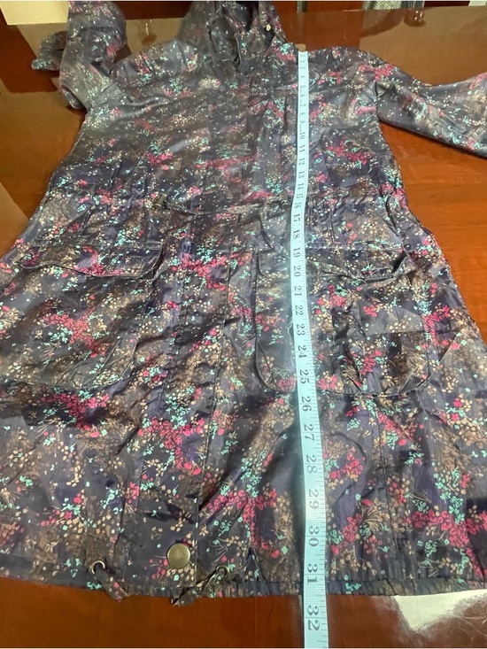 TU Sainsbury's Navy Ditsy Floral Hooded Anorak Raincoat Jacket Size 8 Fairycore - Picture 9 of 14